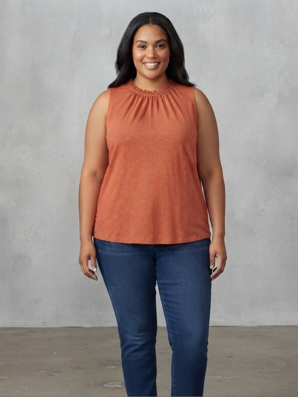 Simply Vera Vera Wang Orange Rust Tie-Dye Top